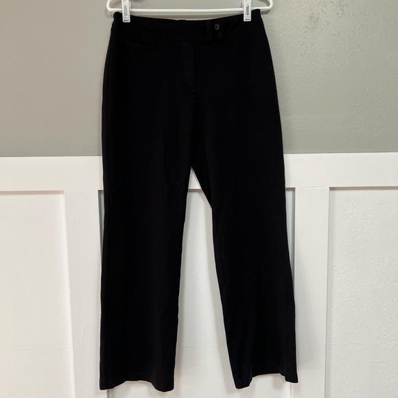 Eileen Fisher Tab Waist Heavyweight Rayon Knit Trouser in Black - Picture 1 of 6